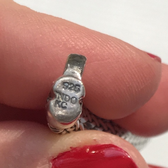 KC Indo 925 Sterling Silver Blue Topaz Amethyst Wheat Bracelet 8" - Picture 7 of 16